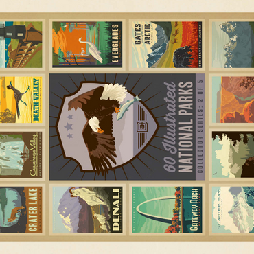 Darstellung des Puzzle Motivs National Parks Collector Series - Edition 2, Vintage Poster 500 Puzzle 3D Modell