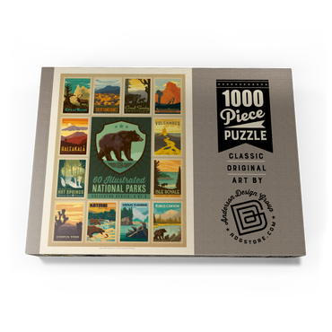 Darstellung des Puzzle Motivs National Parks Collector Series - Edition 3, Vintage Poster 1000 Puzzle Schachtel Ansicht3