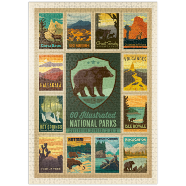 Darstellung des Puzzle Motivs puzzleplate National Parks Collector Series - Edition 3, Vintage Poster 1000 Puzzle