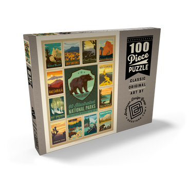 Darstellung des Puzzle Motivs National Parks Collector Series - Edition 3, Vintage Poster 100 Puzzle Schachtel Ansicht2