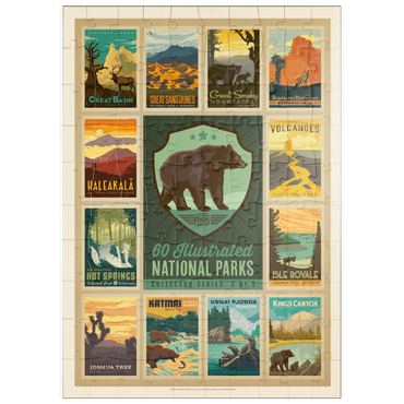Darstellung des Puzzle Motivs puzzleplate National Parks Collector Series - Edition 3, Vintage Poster 100 Puzzle