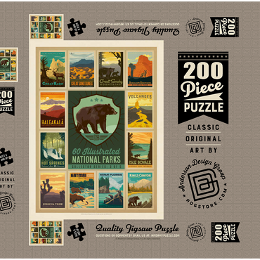 Darstellung des Puzzle Motivs National Parks Collector Series - Edition 3, Vintage Poster 200 Puzzle Schachtel 3D Modell