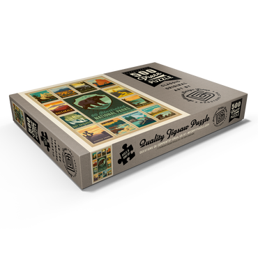 Darstellung des Puzzle Motivs National Parks Collector Series - Edition 3, Vintage Poster 500 Puzzle Schachtel Ansicht1