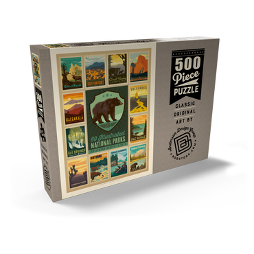 Darstellung des Puzzle Motivs National Parks Collector Series - Edition 3, Vintage Poster 500 Puzzle Schachtel Ansicht2