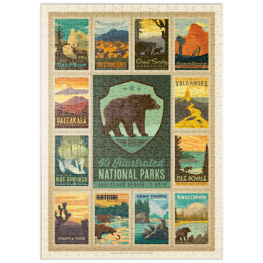 Darstellung des Puzzle Motivs puzzleplate National Parks Collector Series - Edition 3, Vintage Poster 500 Puzzle