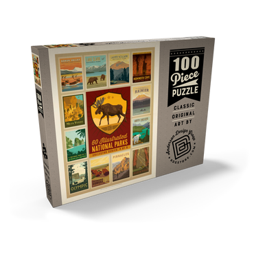 Darstellung des Puzzle Motivs National Parks Collector Series - Edition 4, Vintage Poster 100 Puzzle Schachtel Ansicht2