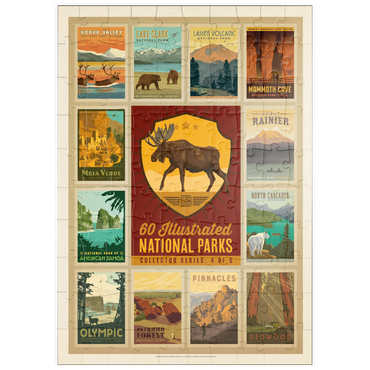 Darstellung des Puzzle Motivs puzzleplate National Parks Collector Series - Edition 4, Vintage Poster 100 Puzzle