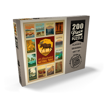 Darstellung des Puzzle Motivs National Parks Collector Series - Edition 4, Vintage Poster 200 Puzzle Schachtel Ansicht2