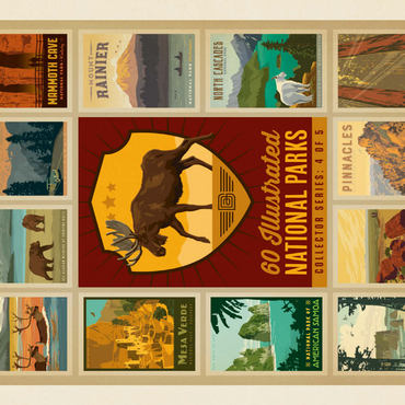 Darstellung des Puzzle Motivs National Parks Collector Series - Edition 4, Vintage Poster 200 Puzzle 3D Modell