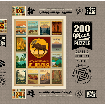 Darstellung des Puzzle Motivs National Parks Collector Series - Edition 4, Vintage Poster 200 Puzzle Schachtel 3D Modell