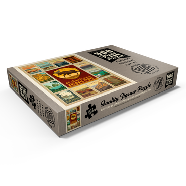 Darstellung des Puzzle Motivs National Parks Collector Series - Edition 4, Vintage Poster 500 Puzzle Schachtel Ansicht1