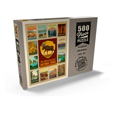 Darstellung des Puzzle Motivs National Parks Collector Series - Edition 4, Vintage Poster 500 Puzzle Schachtel Ansicht2