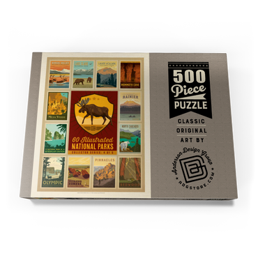 Darstellung des Puzzle Motivs National Parks Collector Series - Edition 4, Vintage Poster 500 Puzzle Schachtel Ansicht3