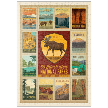 Darstellung des Puzzle Motivs puzzleplate National Parks Collector Series - Edition 4, Vintage Poster 500 Puzzle