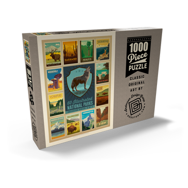 Darstellung des Puzzle Motivs National Parks Collector Series - Edition 5, Vintage Poster 1000 Puzzle Schachtel Ansicht2