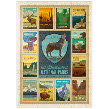 Darstellung des Puzzle Motivs puzzleplate National Parks Collector Series - Edition 5, Vintage Poster 1000 Puzzle