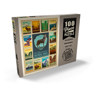 Darstellung des Puzzle Motivs National Parks Collector Series - Edition 5, Vintage Poster 100 Puzzle Schachtel Ansicht2