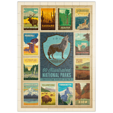 Darstellung des Puzzle Motivs puzzleplate National Parks Collector Series - Edition 5, Vintage Poster 100 Puzzle