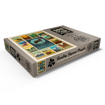 Darstellung des Puzzle Motivs National Parks Collector Series - Edition 5, Vintage Poster 500 Puzzle Schachtel Ansicht1