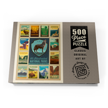 Darstellung des Puzzle Motivs National Parks Collector Series - Edition 5, Vintage Poster 500 Puzzle Schachtel Ansicht3