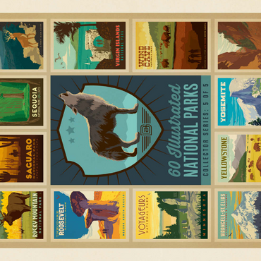 Darstellung des Puzzle Motivs National Parks Collector Series - Edition 5, Vintage Poster 500 Puzzle 3D Modell
