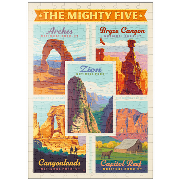 Darstellung des Puzzle Motivs puzzleplate The Mighty Five: Utah National Parks, Vintage Poster 200 Puzzle