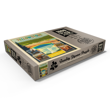 Darstellung des Puzzle Motivs Yellowstone National Park: Collage Print, Vintage Poster 1000 Puzzle Schachtel Ansicht1