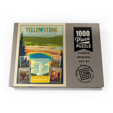 Darstellung des Puzzle Motivs Yellowstone National Park: Collage Print, Vintage Poster 1000 Puzzle Schachtel Ansicht3