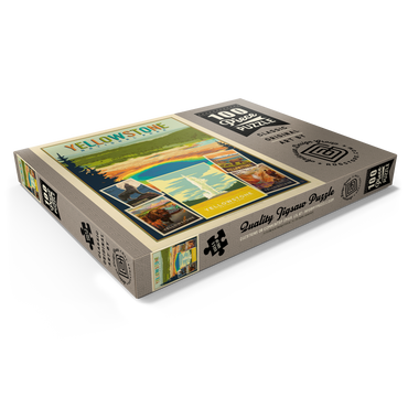 Darstellung des Puzzle Motivs Yellowstone National Park: Collage Print, Vintage Poster 100 Puzzle Schachtel Ansicht1
