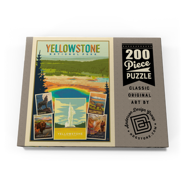 Darstellung des Puzzle Motivs Yellowstone National Park: Collage Print, Vintage Poster 200 Puzzle Schachtel Ansicht3