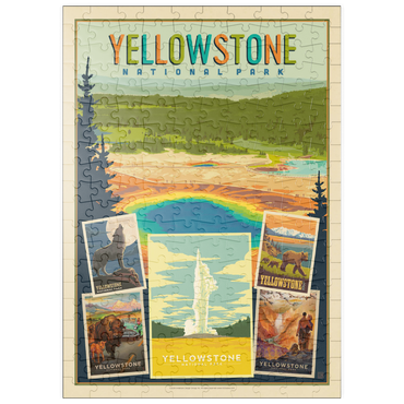 Darstellung des Puzzle Motivs puzzleplate Yellowstone National Park: Collage Print, Vintage Poster 200 Puzzle