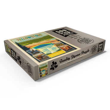 Darstellung des Puzzle Motivs Yellowstone National Park: Collage Print, Vintage Poster 500 Puzzle Schachtel Ansicht1