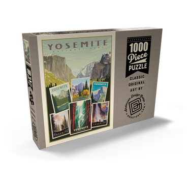 Darstellung des Puzzle Motivs Yosemite National Park: Collage Print, Vintage Poster 1000 Puzzle Schachtel Ansicht2