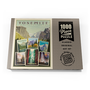 Darstellung des Puzzle Motivs Yosemite National Park: Collage Print, Vintage Poster 1000 Puzzle Schachtel Ansicht3
