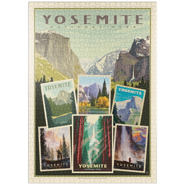 Darstellung des Puzzle Motivs puzzleplate Yosemite National Park: Collage Print, Vintage Poster 1000 Puzzle