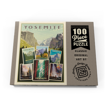 Darstellung des Puzzle Motivs Yosemite National Park: Collage Print, Vintage Poster 100 Puzzle Schachtel Ansicht3