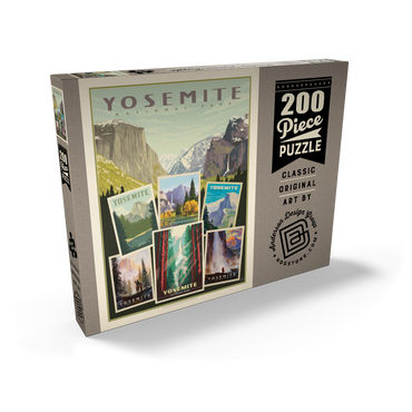 Darstellung des Puzzle Motivs Yosemite National Park: Collage Print, Vintage Poster 200 Puzzle Schachtel Ansicht2