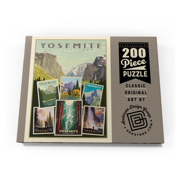 Darstellung des Puzzle Motivs Yosemite National Park: Collage Print, Vintage Poster 200 Puzzle Schachtel Ansicht3