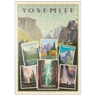 Darstellung des Puzzle Motivs puzzleplate Yosemite National Park: Collage Print, Vintage Poster 200 Puzzle