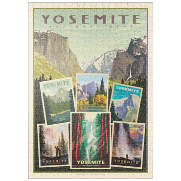 Darstellung des Puzzle Motivs puzzleplate Yosemite National Park: Collage Print, Vintage Poster 500 Puzzle