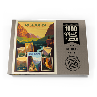 Darstellung des Puzzle Motivs Zion National Park: Collage Print, Vintage Poster 1000 Puzzle Schachtel Ansicht3