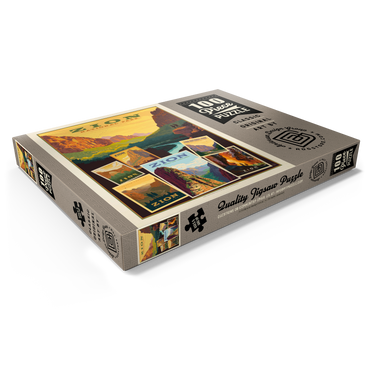 Darstellung des Puzzle Motivs Zion National Park: Collage Print, Vintage Poster 100 Puzzle Schachtel Ansicht1