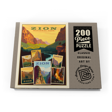 Darstellung des Puzzle Motivs Zion National Park: Collage Print, Vintage Poster 200 Puzzle Schachtel Ansicht3