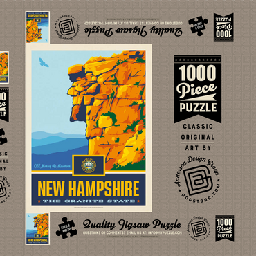 Darstellung des Puzzle Motivs New Hampshire: The Granite State 1000 Puzzle Schachtel 3D Modell
