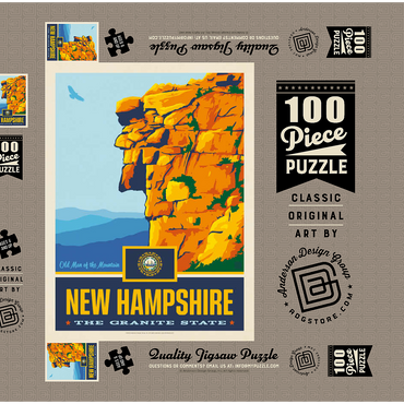 Darstellung des Puzzle Motivs New Hampshire: The Granite State 100 Puzzle Schachtel 3D Modell