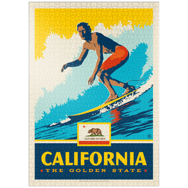 Darstellung des Puzzle Motivs puzzleplate California: The Golden State (Surfer) 1000 Puzzle