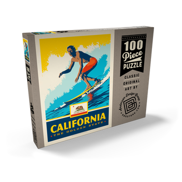 Darstellung des Puzzle Motivs California: The Golden State (Surfer) 100 Puzzle Schachtel Ansicht2