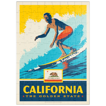 Darstellung des Puzzle Motivs puzzleplate California: The Golden State (Surfer) 100 Puzzle