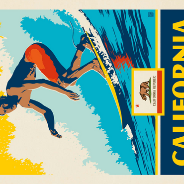 Darstellung des Puzzle Motivs California: The Golden State (Surfer) 100 Puzzle 3D Modell