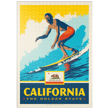 Darstellung des Puzzle Motivs puzzleplate California: The Golden State (Surfer) 500 Puzzle